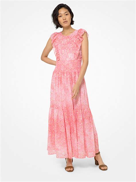 michael kors embroidered lace tiered dress|michael kors georgette dress.